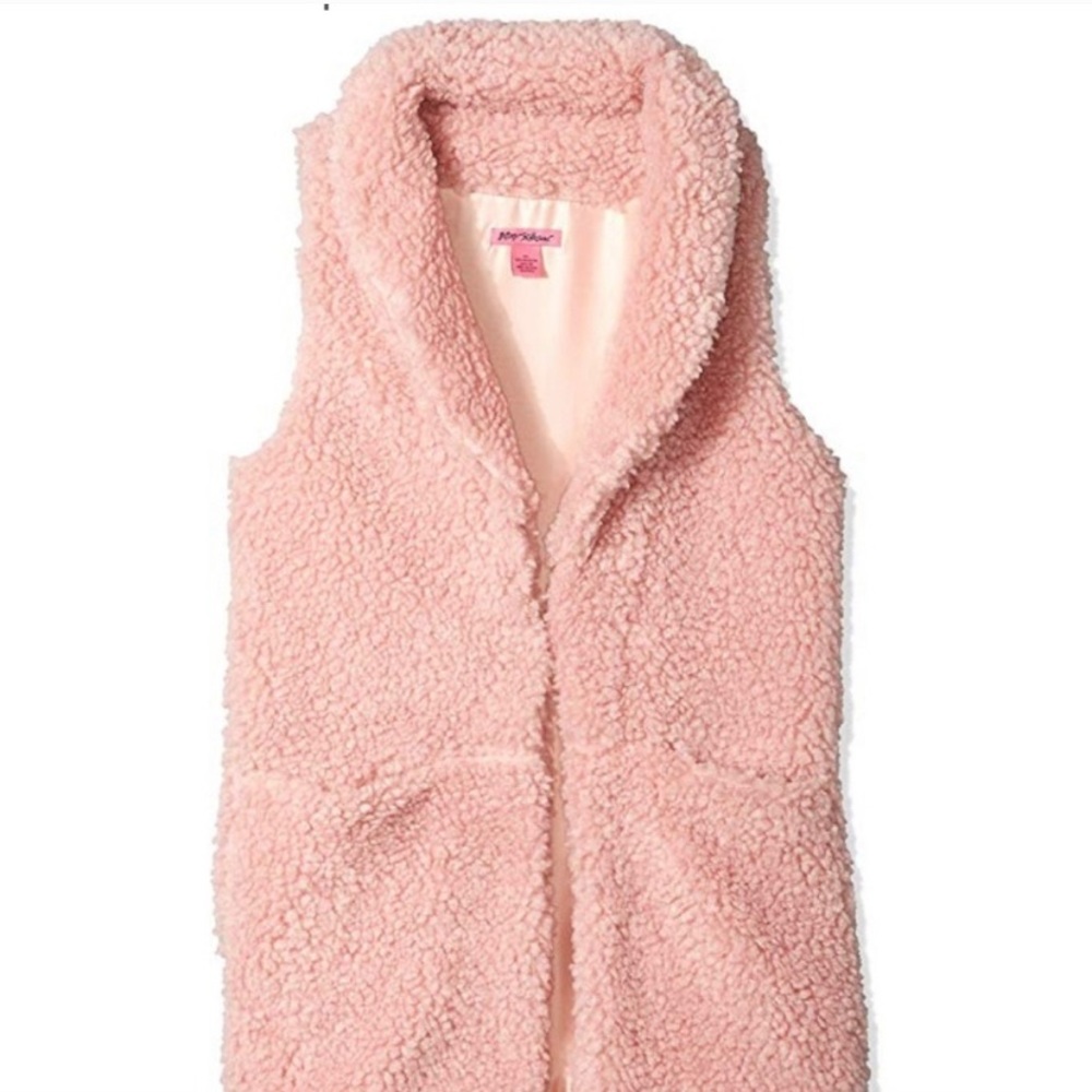 Betsey Johnson pink Sherpa vest